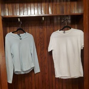 Bundle Long Sleeved Mint Colored GAP Sweatshirt & White Short Sleeve Tee